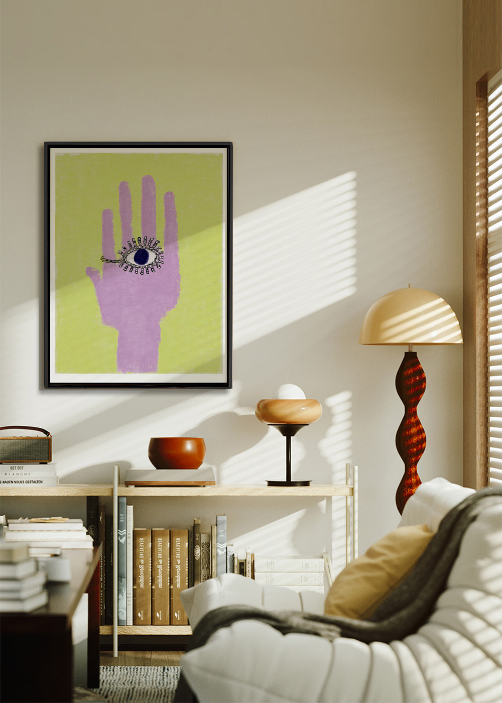 Ilustración de mano con ojo en la palma – Canvas1