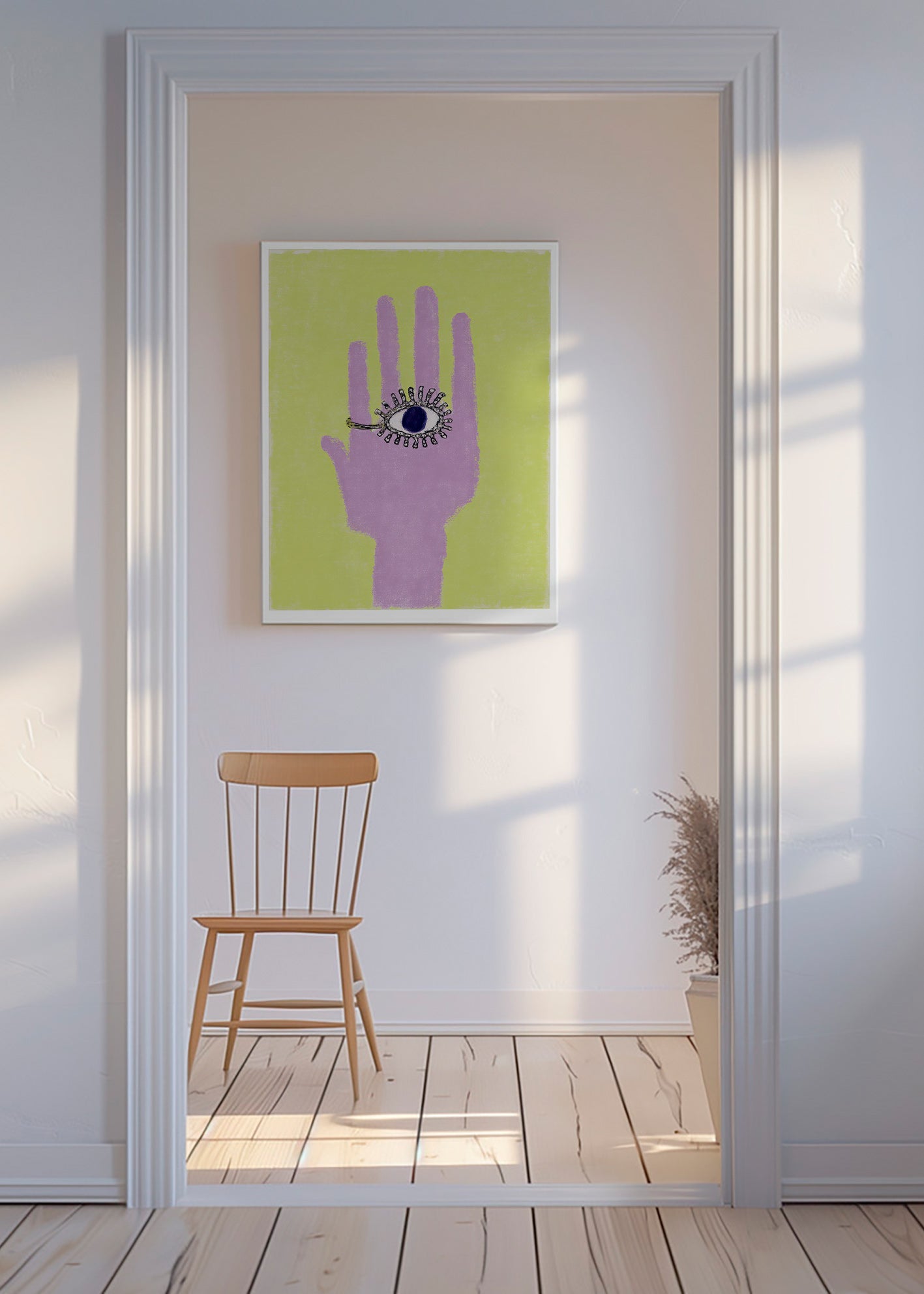 Ilustración de mano con ojo en la palma – Canvas