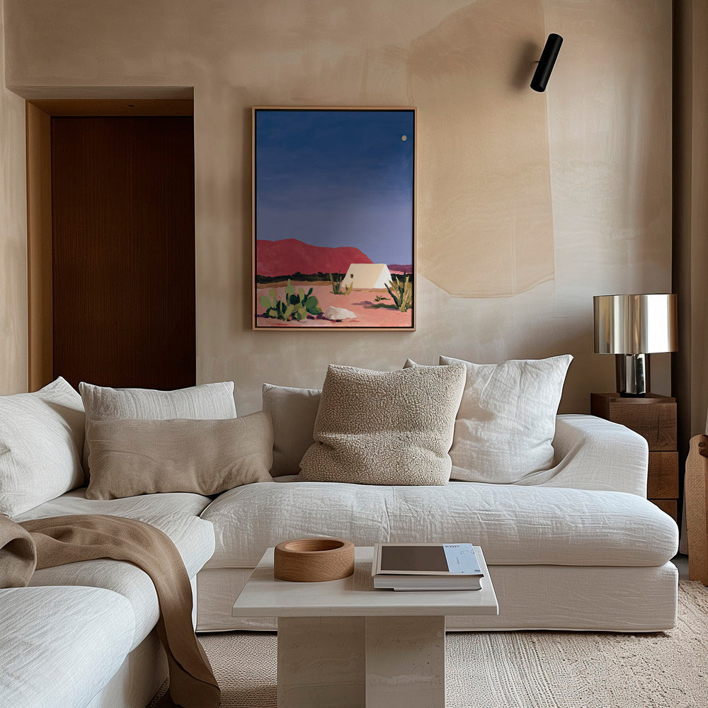 Cuadro de paisaje: desierto con tienda y cactus – Canvas1