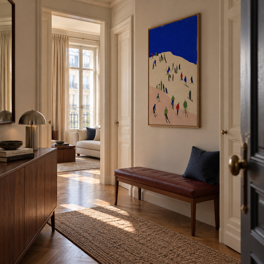 Blue Slopes - Framed canvas in an interior