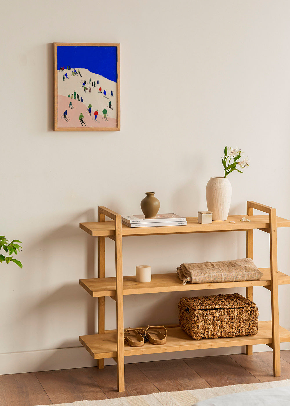 Cuadro de paisaje con esquiadores y cielo azul – Product3