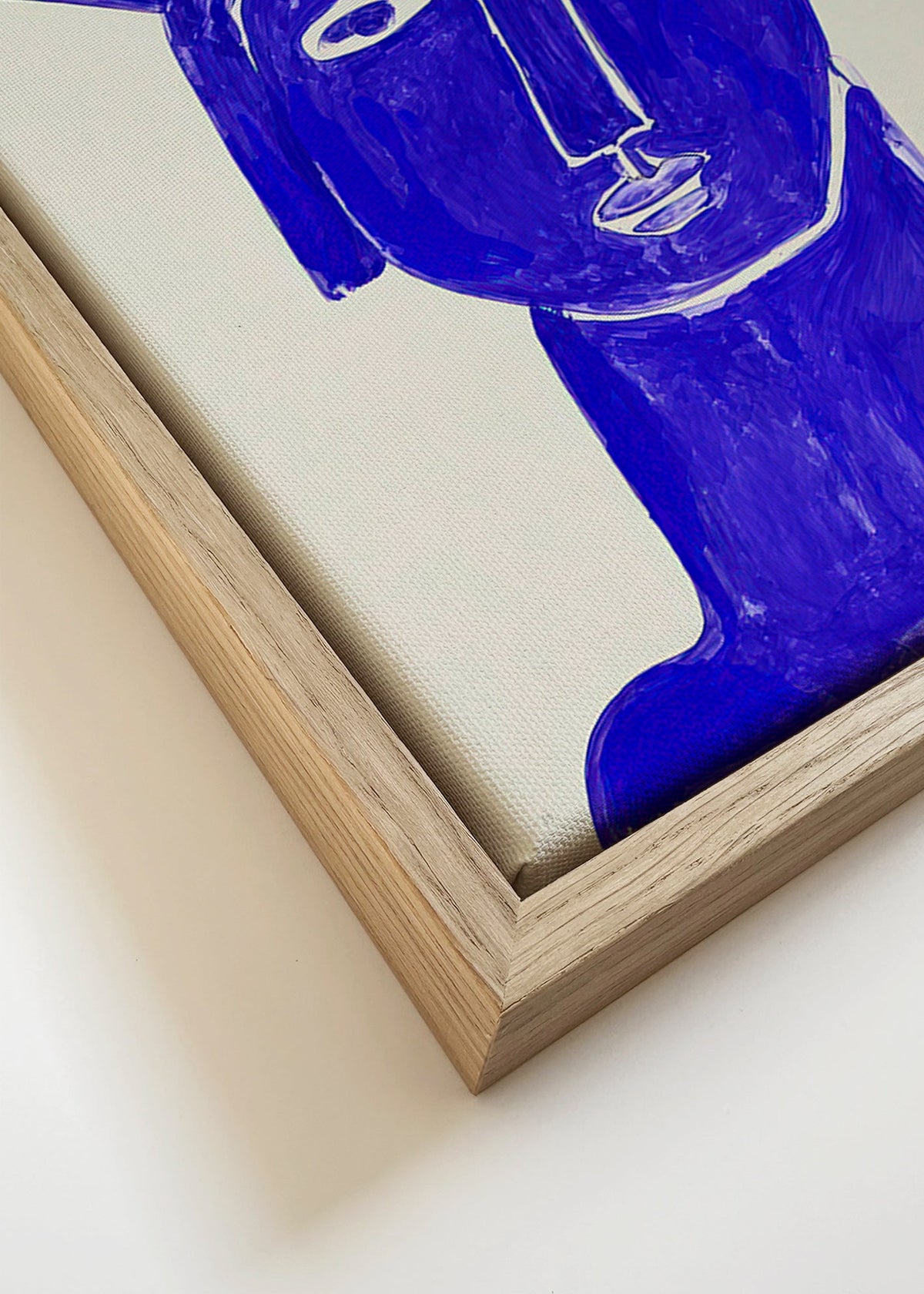 Ilustración rostro azul expresivo – Canvas detail