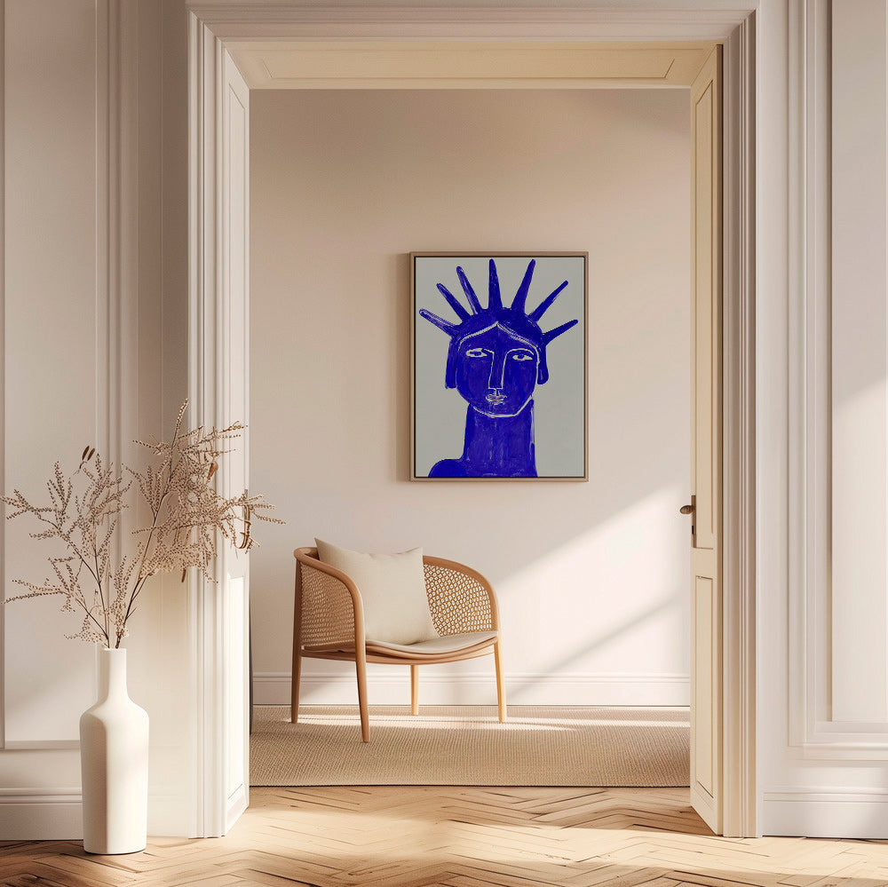 Ilustración rostro azul expresivo – Canvas1