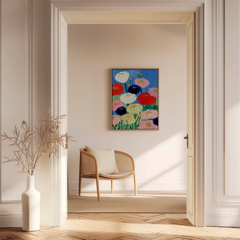 Lámina botánica con amapolas a brochazos – Canvas2