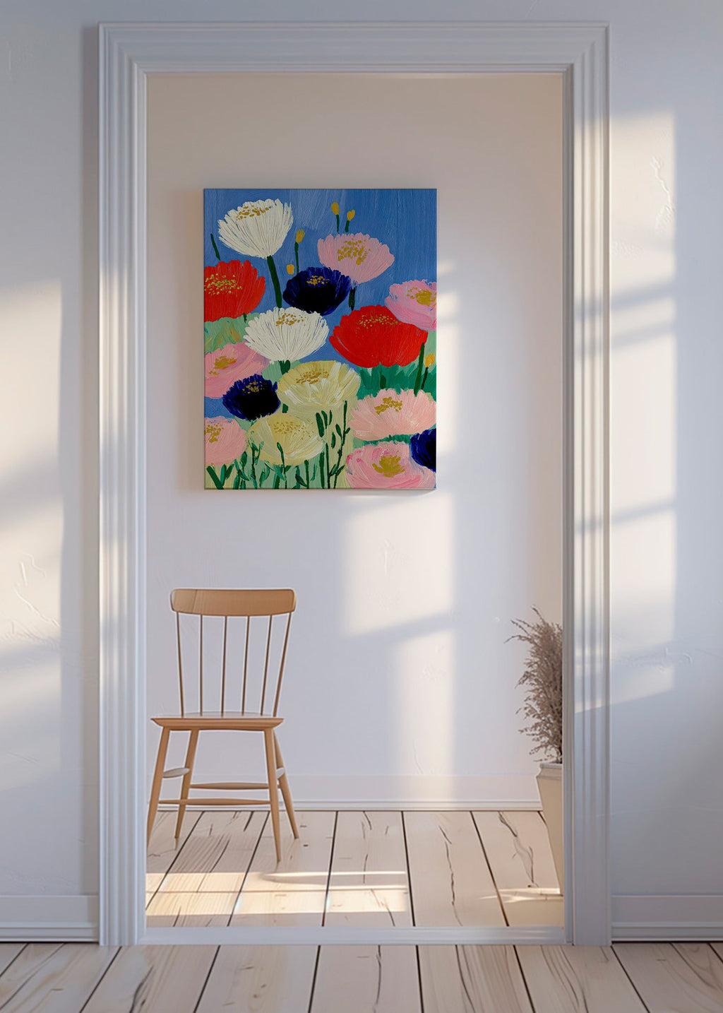 Lámina botánica con amapolas a brochazos – Canvas