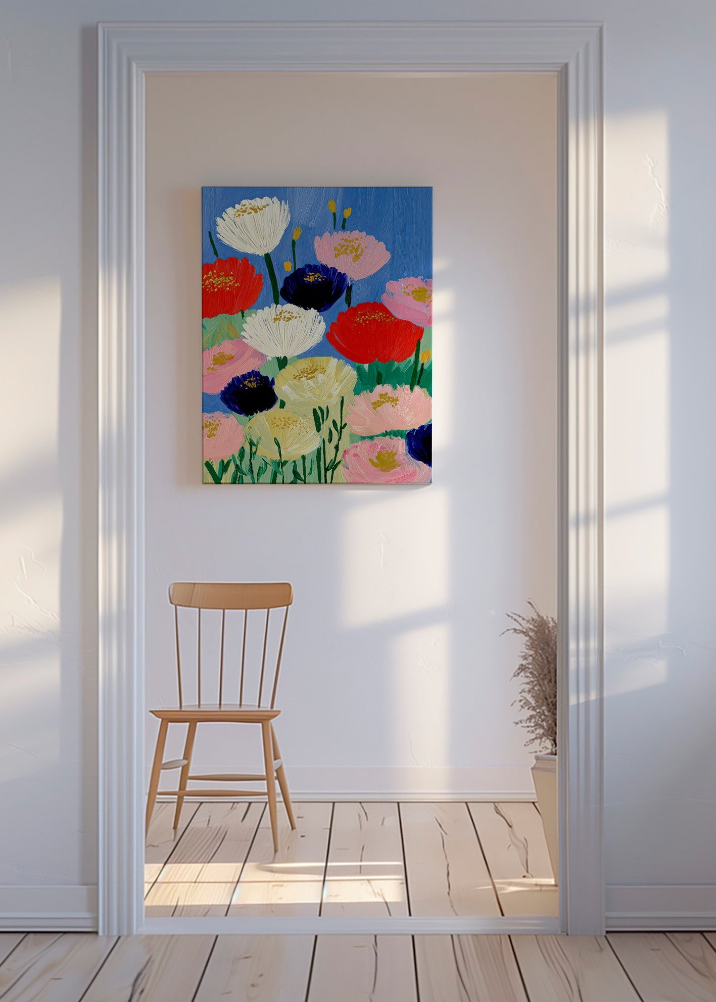 Lámina botánica con amapolas a brochazos – Canvas