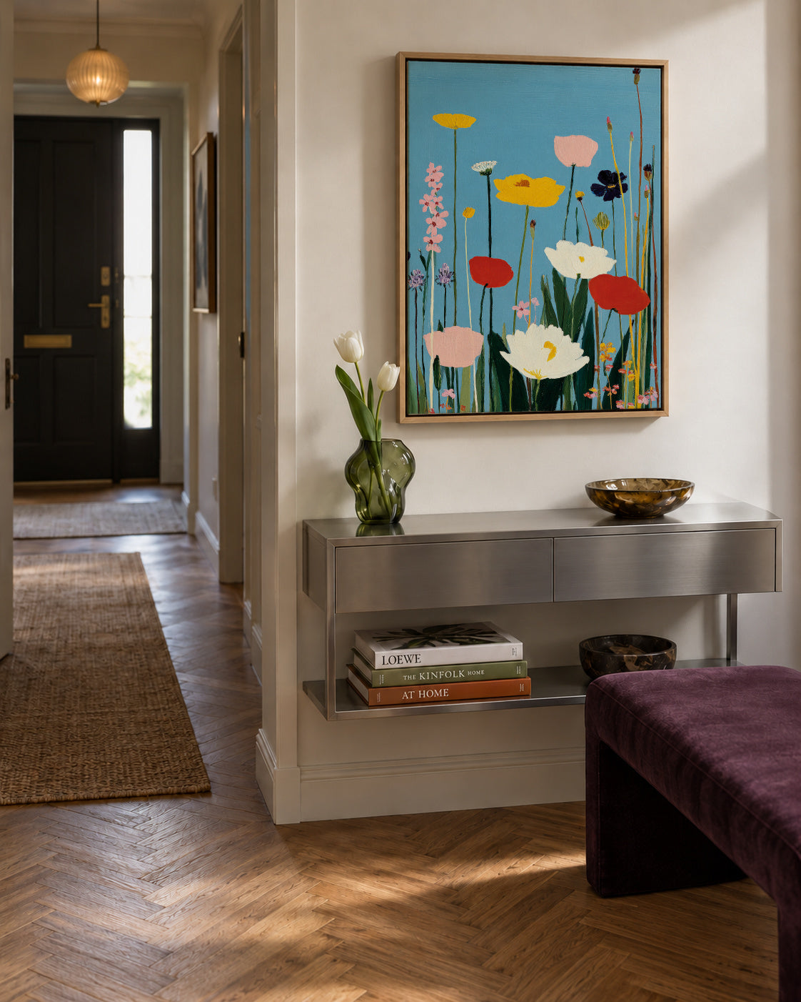 Summer Meadow - Framed canvas in an interior