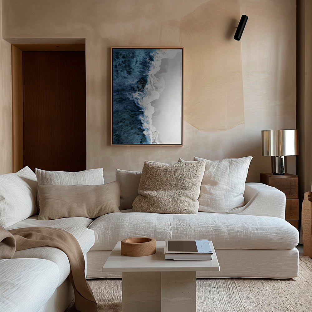 Cuadro de paisaje con oleaje aéreo y espuma gráfica – Canvas2