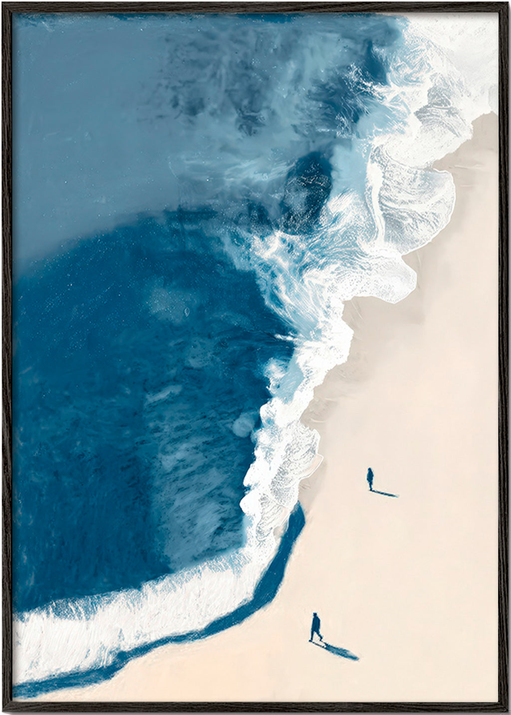 Cuadro de paisaje: oleaje invernal desde el aire – Black Frame