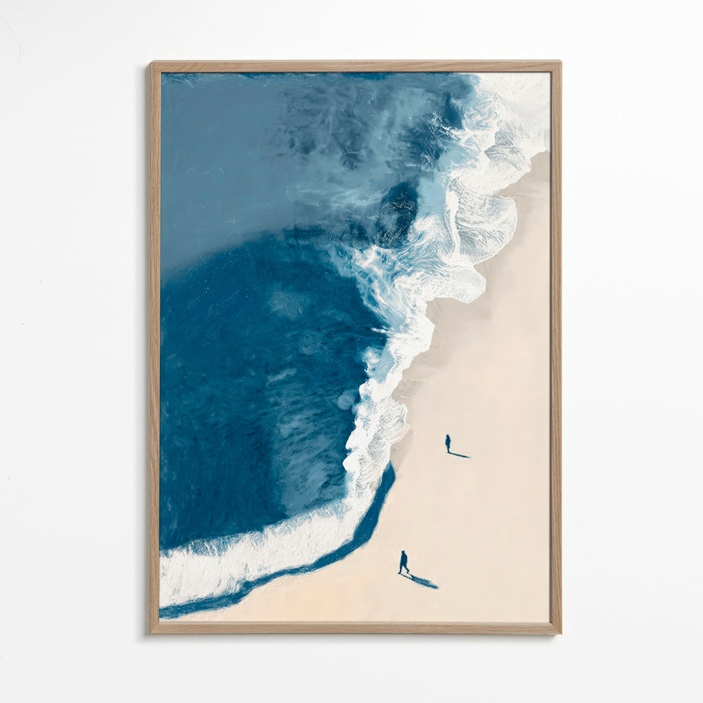 Cuadro de paisaje: oleaje invernal desde el aire – Oak Frame
