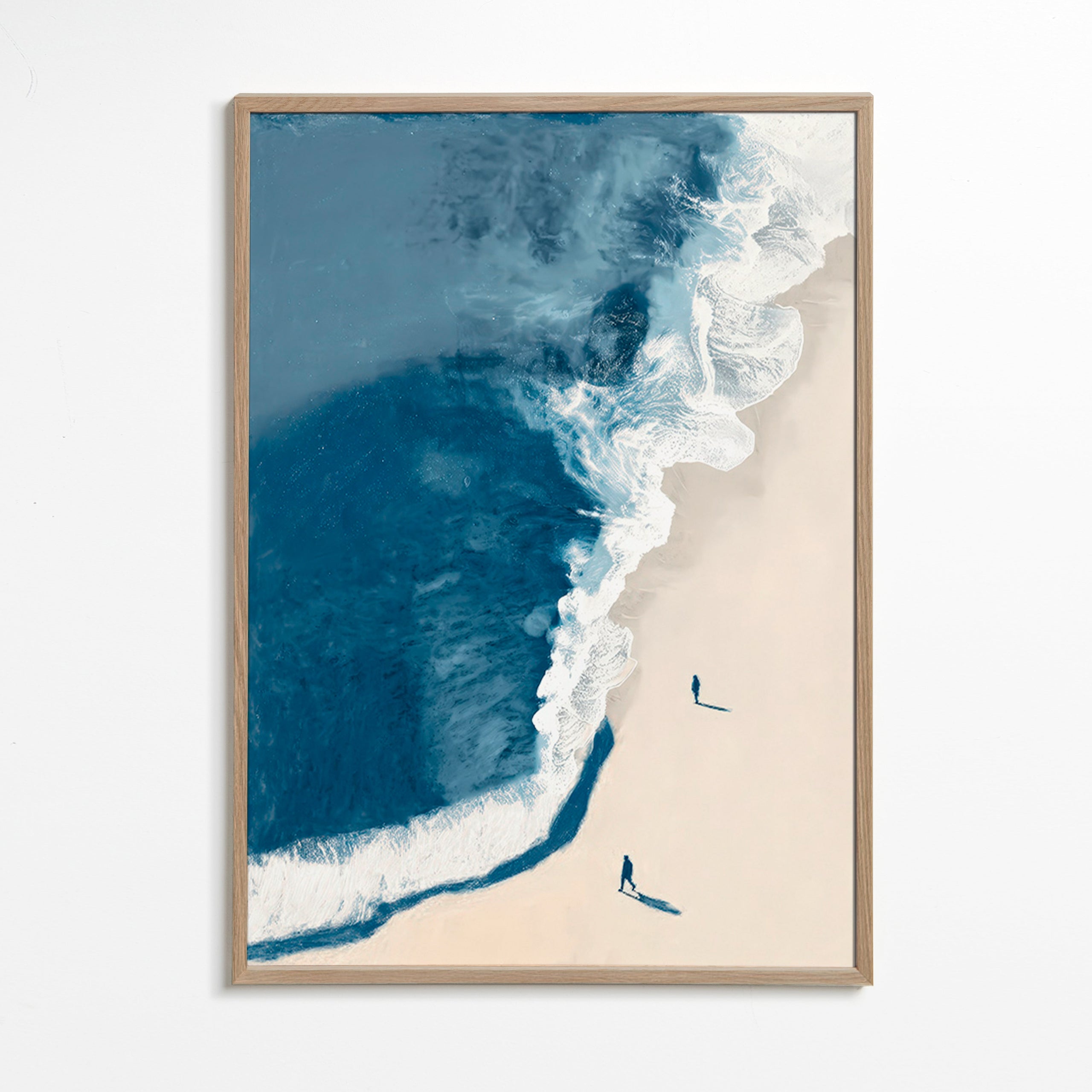 Cuadro de paisaje: oleaje invernal desde el aire – Oak Frame
