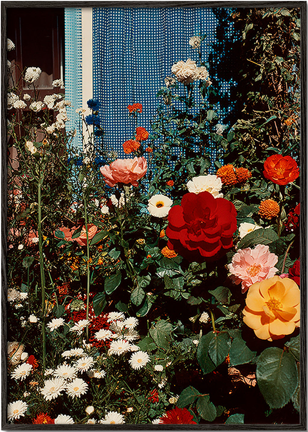 Lámina botánica: jardín en flor – Black Frame