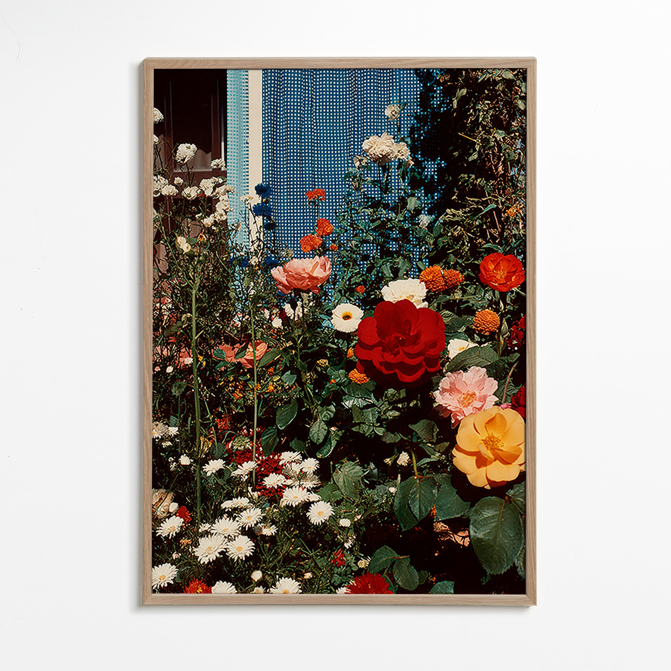 Lámina botánica: jardín en flor – Oak Frame