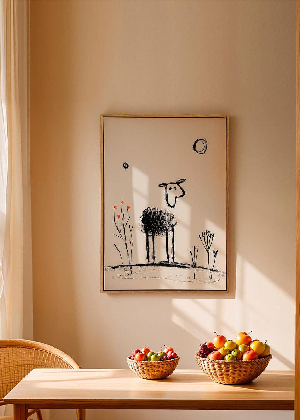 Cuadro oveja minimalista dibujo a mano – Canvas1