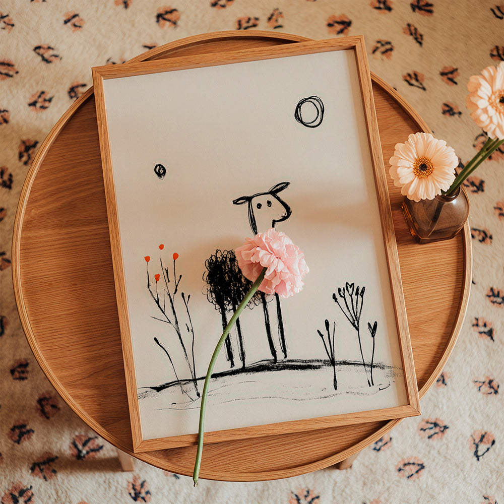 Cuadro oveja minimalista dibujo a mano – Product1