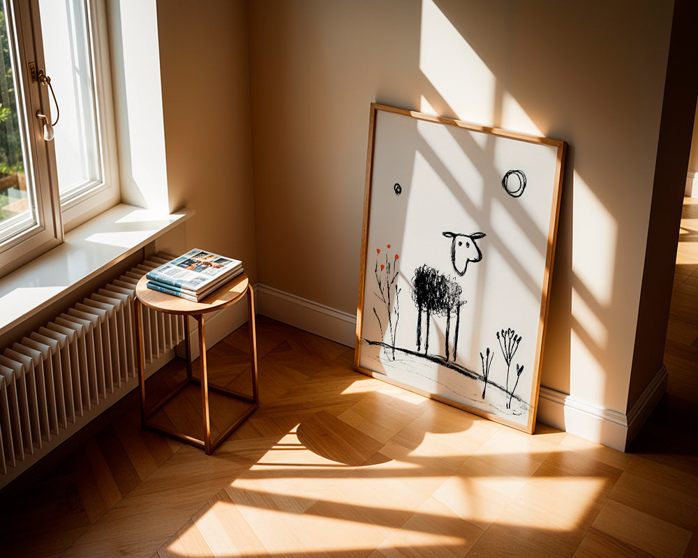 Cuadro oveja minimalista dibujo a mano – Product3