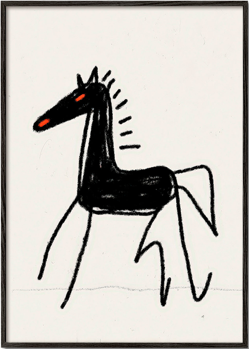 Cuadro caballo esquemático negro – Black Frame