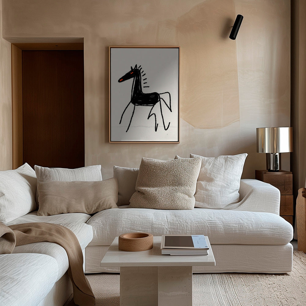 Cuadro caballo esquemático negro – Canvas2