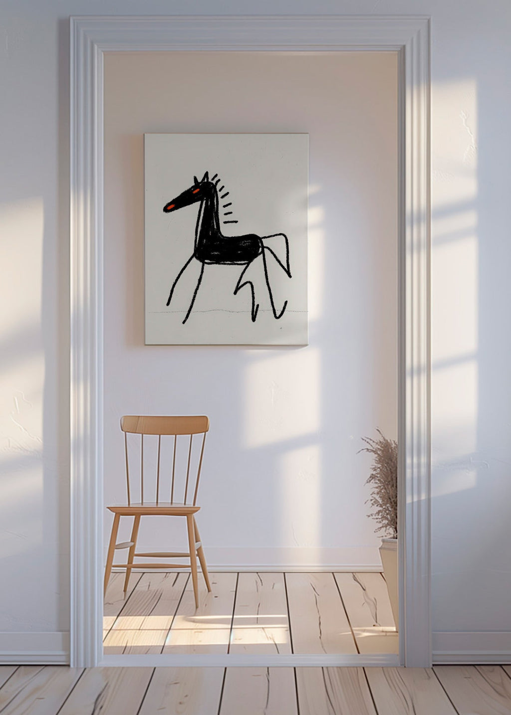 Cuadro caballo esquemático negro – Canvas