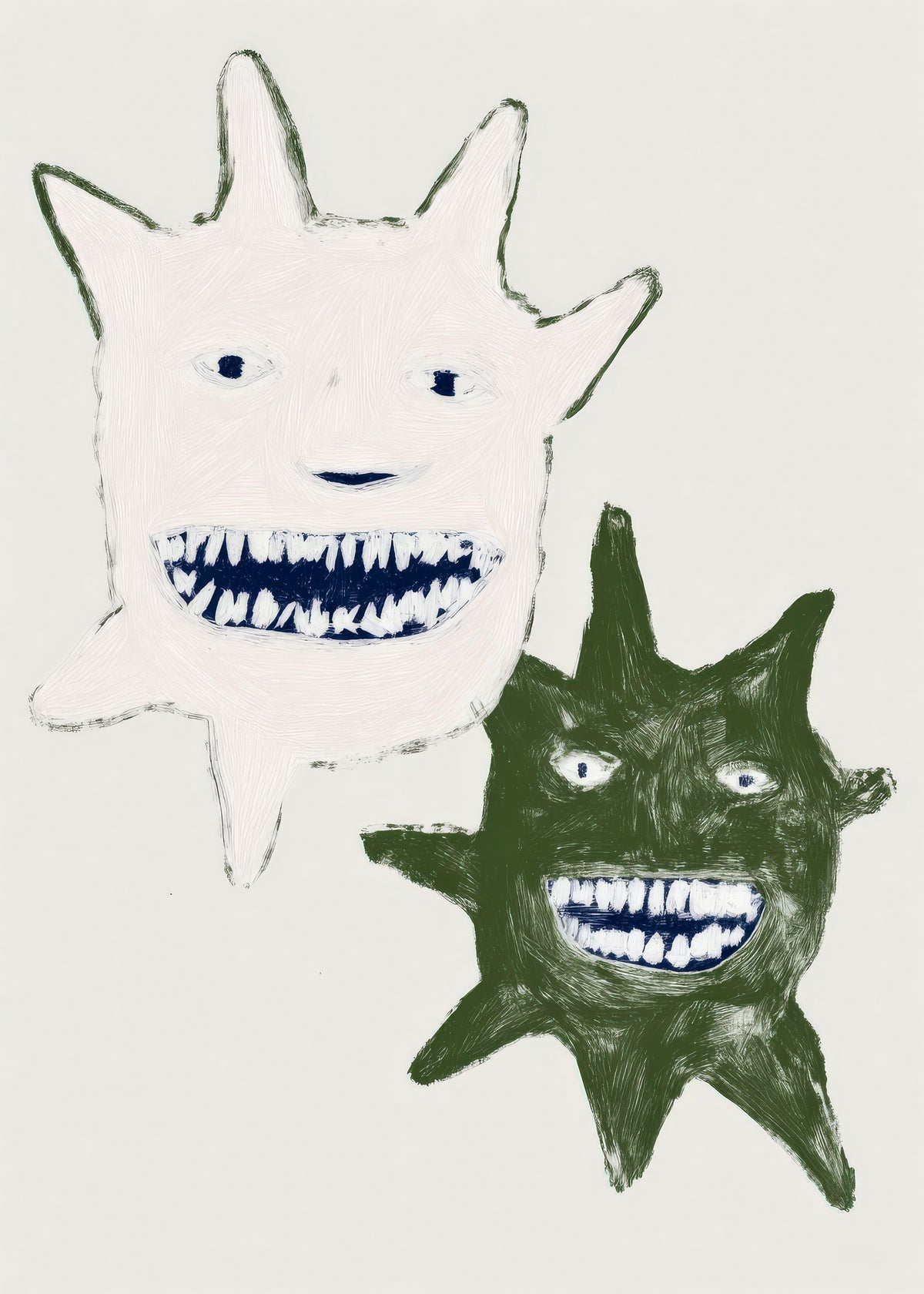 Twin Monsters - Unframed art print