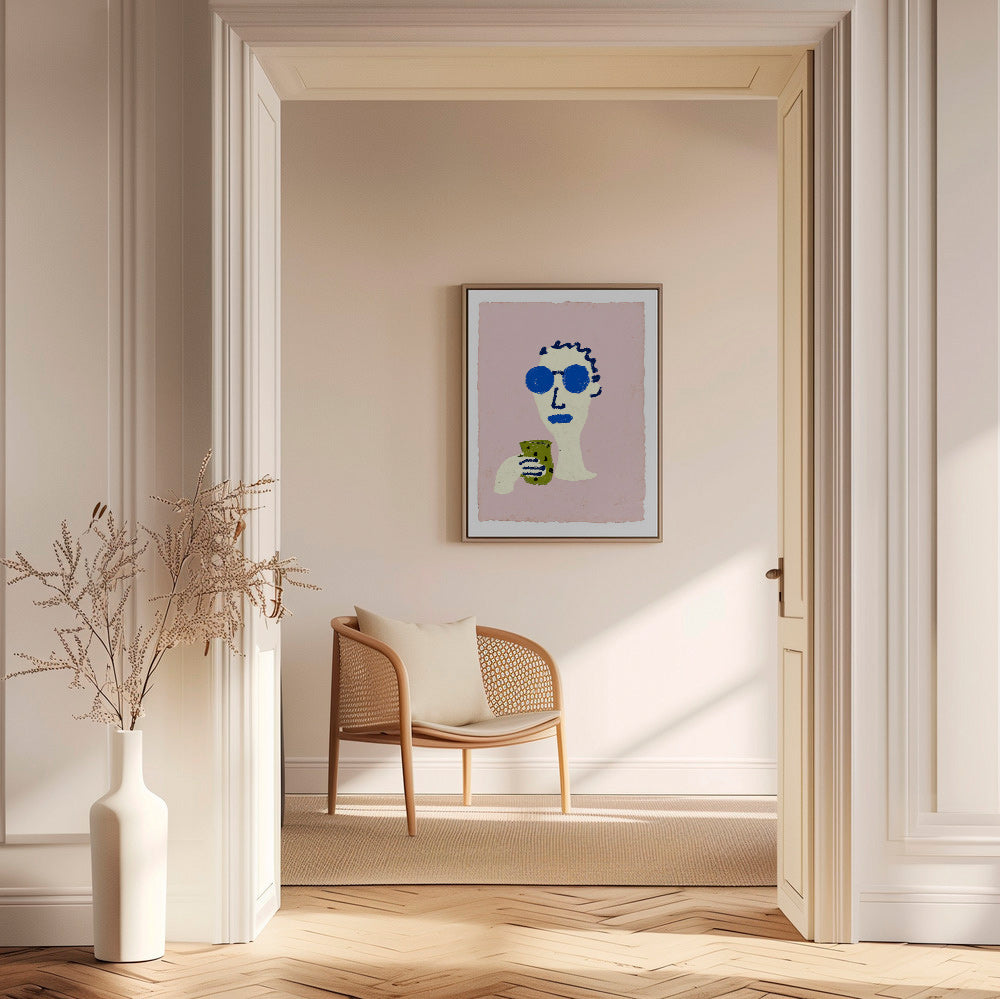 Ilustración de retrato con gafas azules – Canvas1