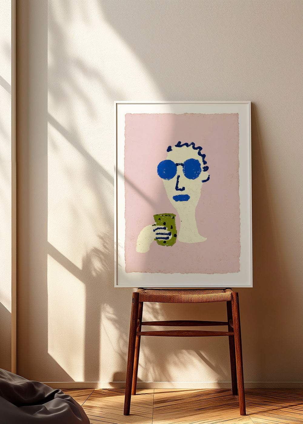 Ilustración de retrato con gafas azules – Product2