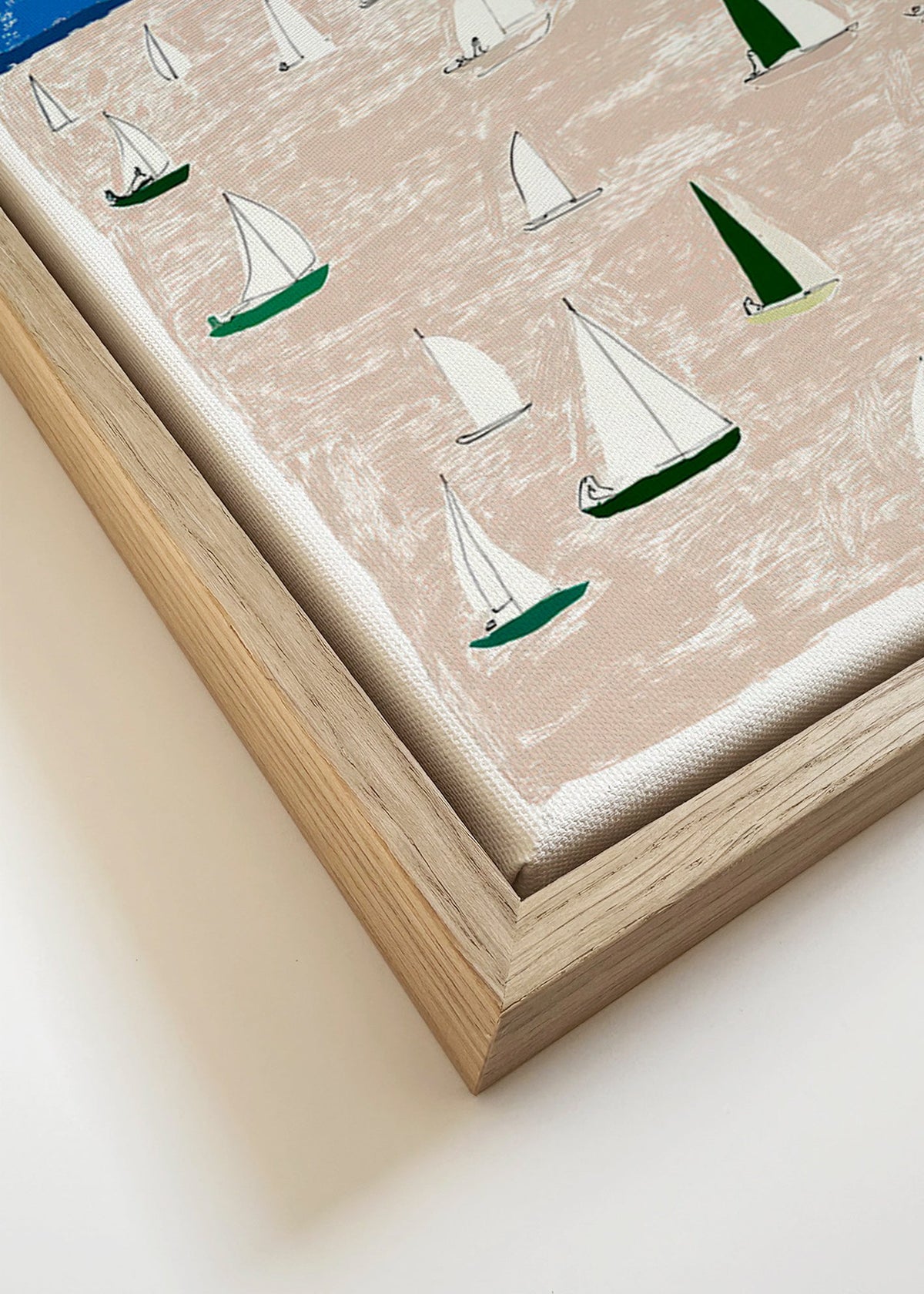 Cuadro de paisaje con veleros – Canvas detail
