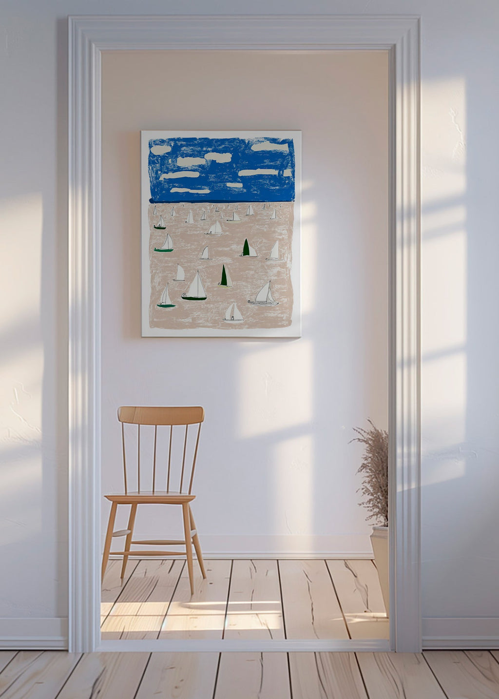 Cuadro de paisaje con veleros – Canvas
