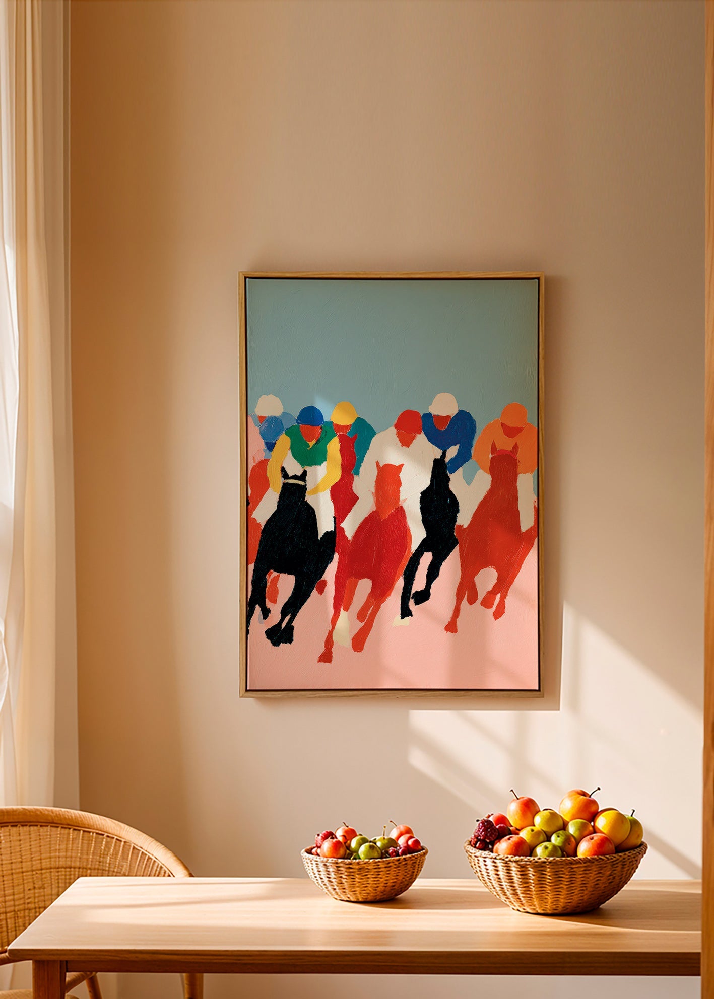 Cuadro deportivo con carrera de caballos colorista – Canvas1