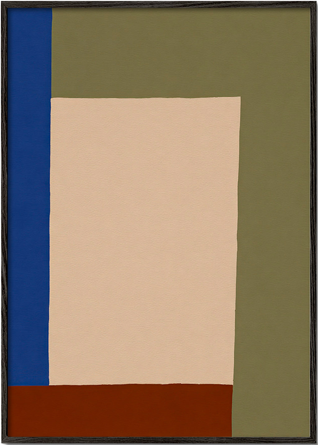 Cuadro geométrico con rectángulo central beige – Black Frame
