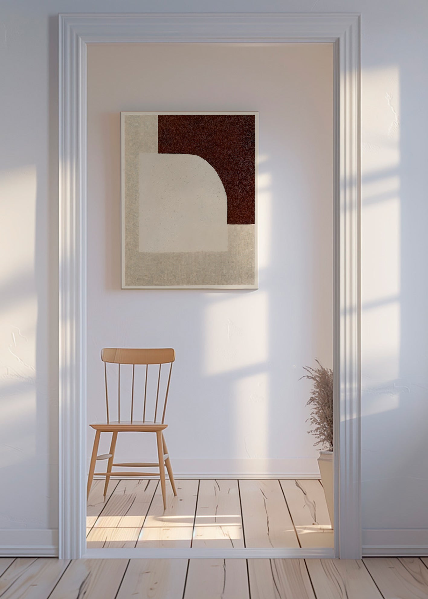 Cuadro abstracto con arco texturizado – Canvas