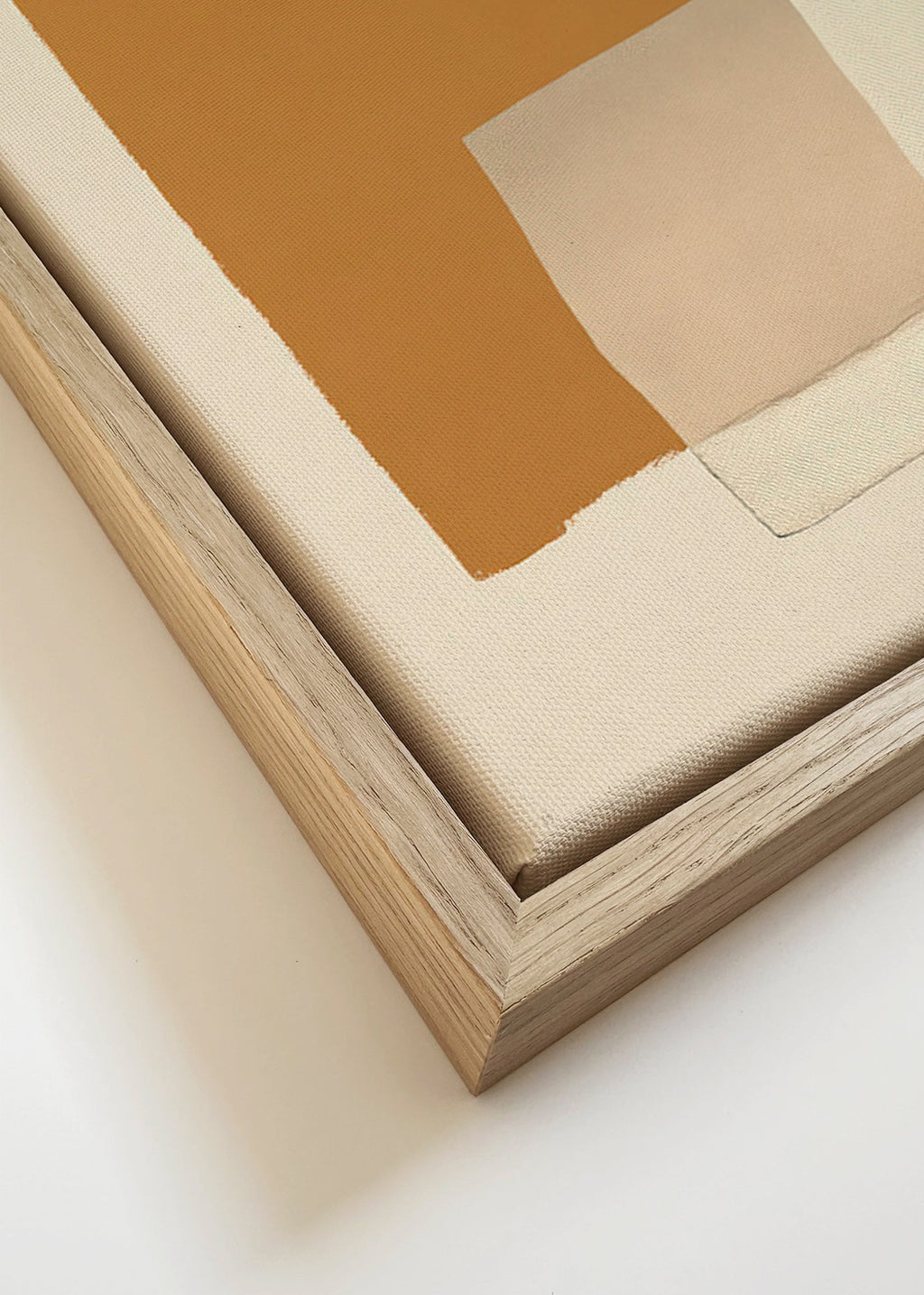 Cuadro abstracto en capas ocres – Canvas detail