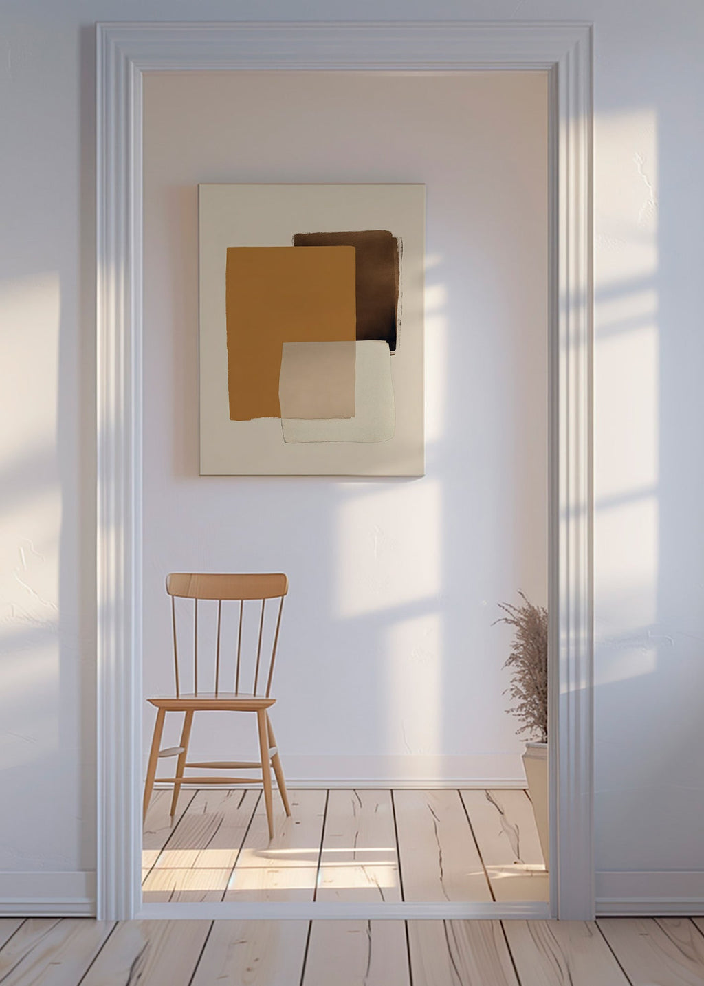 Cuadro abstracto en capas ocres – Canvas