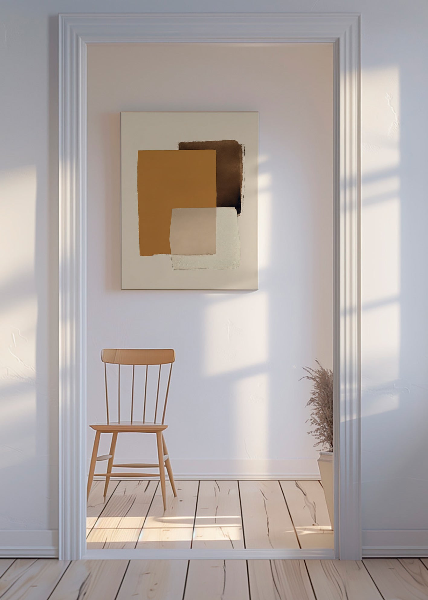Cuadro abstracto en capas ocres – Canvas