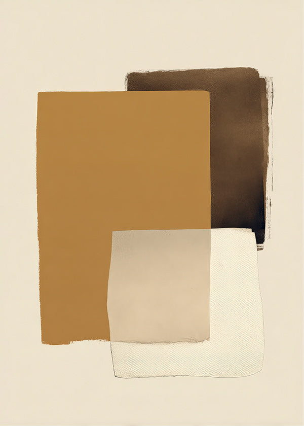 Cuadro abstracto en capas ocres