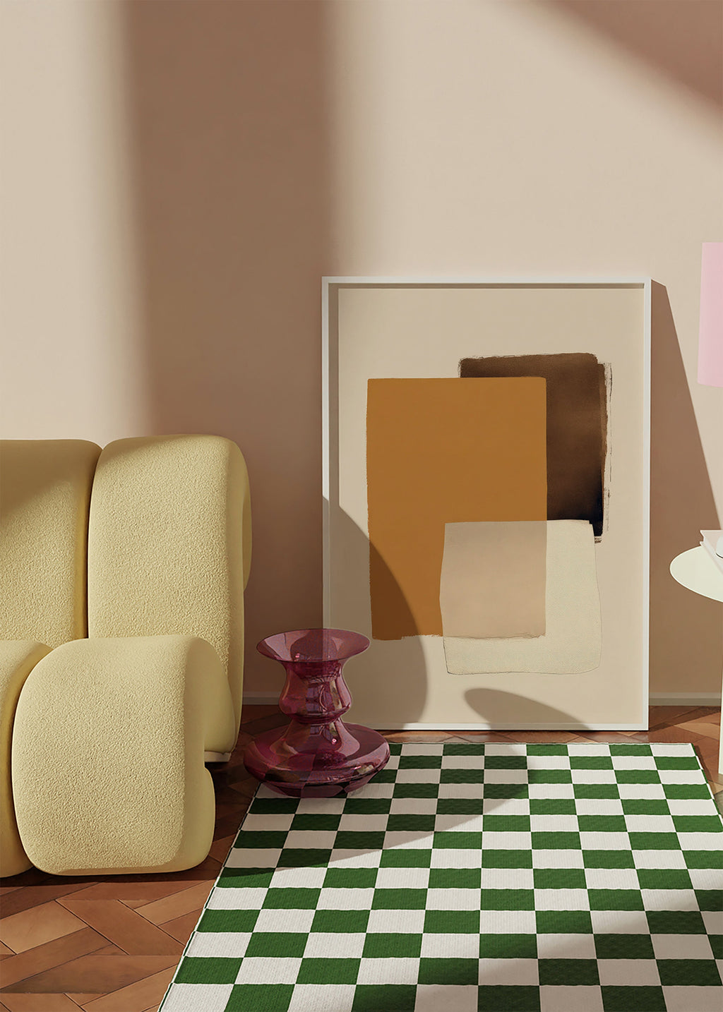 Cuadro abstracto en capas ocres – Product2