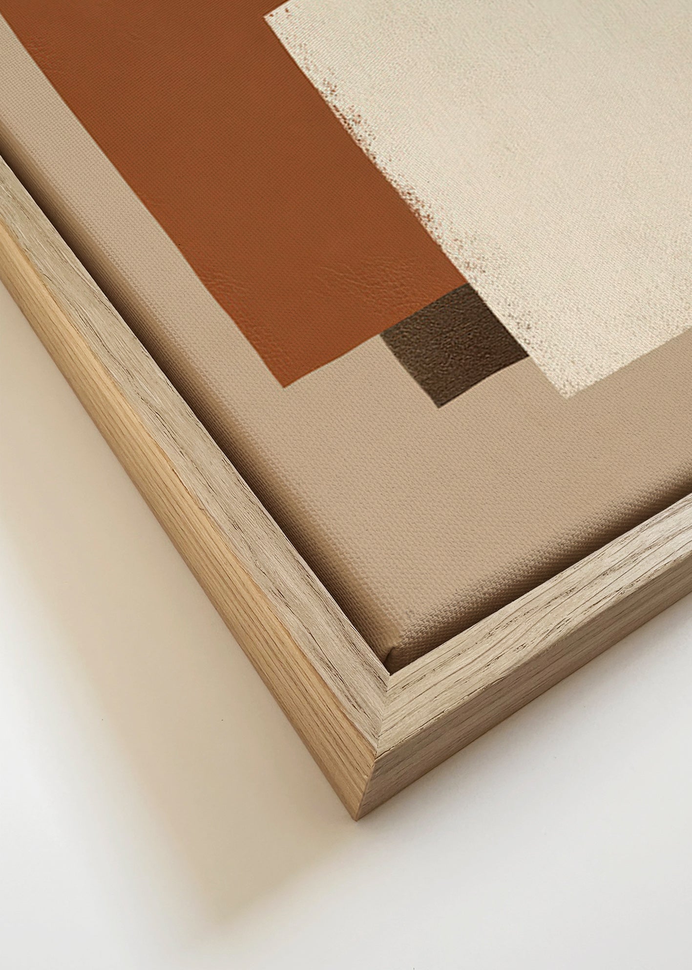 Cuadro geométrico en tonos tierra – Canvas detail