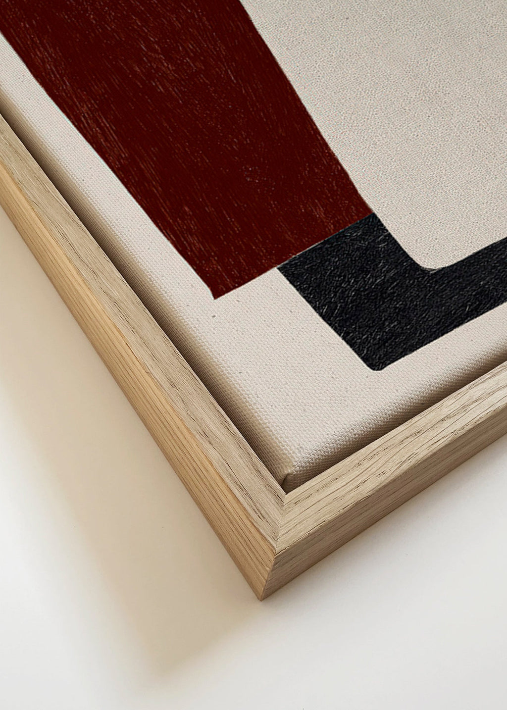 Cuadro geométrico con formas superpuestas burdeos – Canvas detail