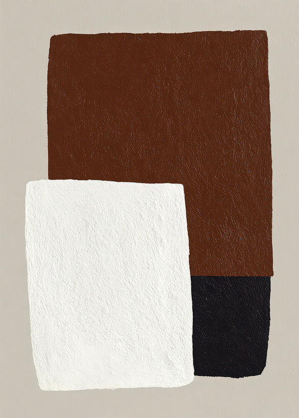 Cuadro minimalista con bloques texturados marrón