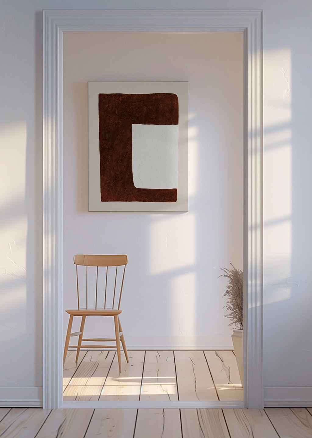 Cuadro abstracto: Forma chocolate minimal – Canvas