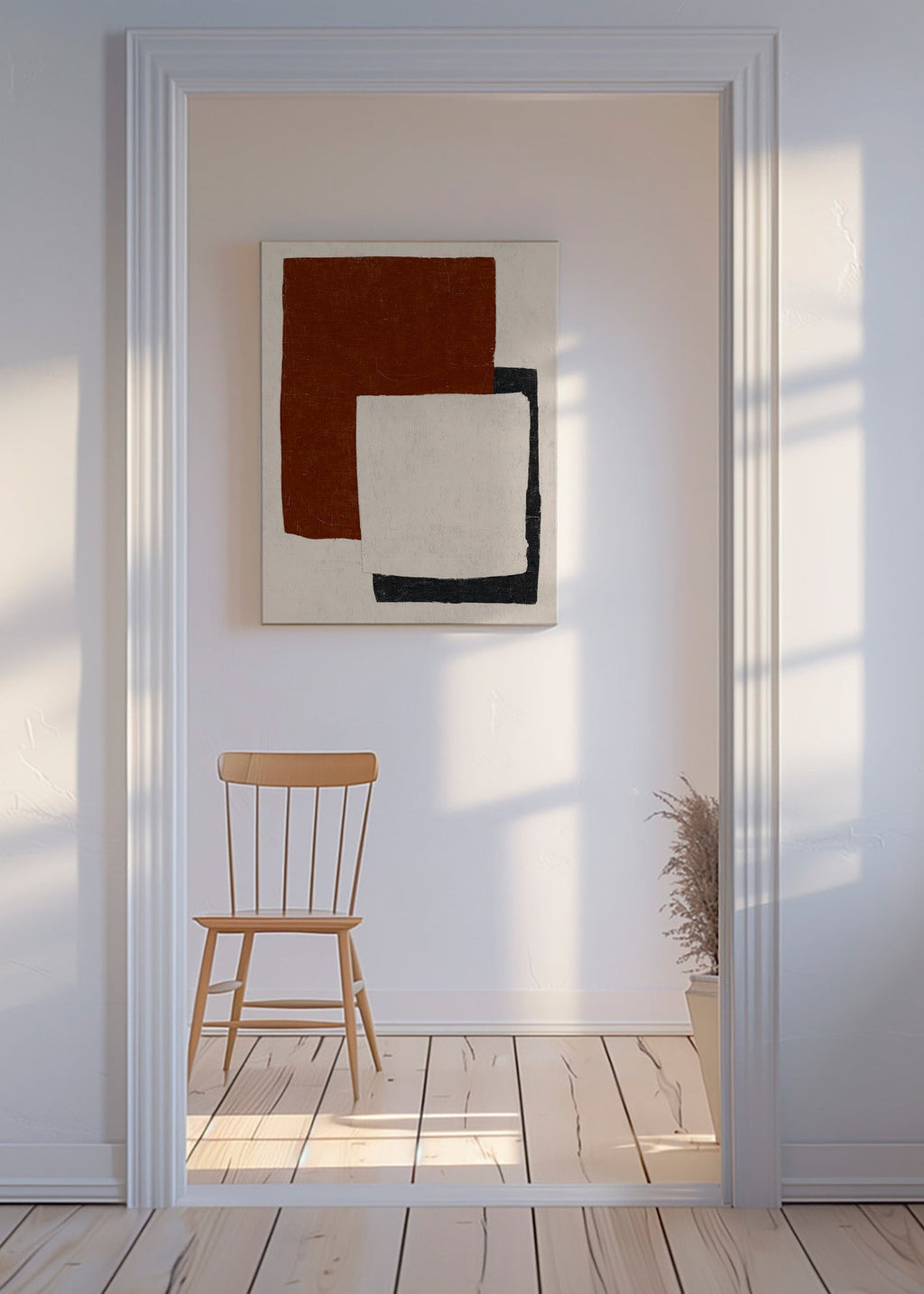 Cuadro abstracto con bloques Rust – Canvas