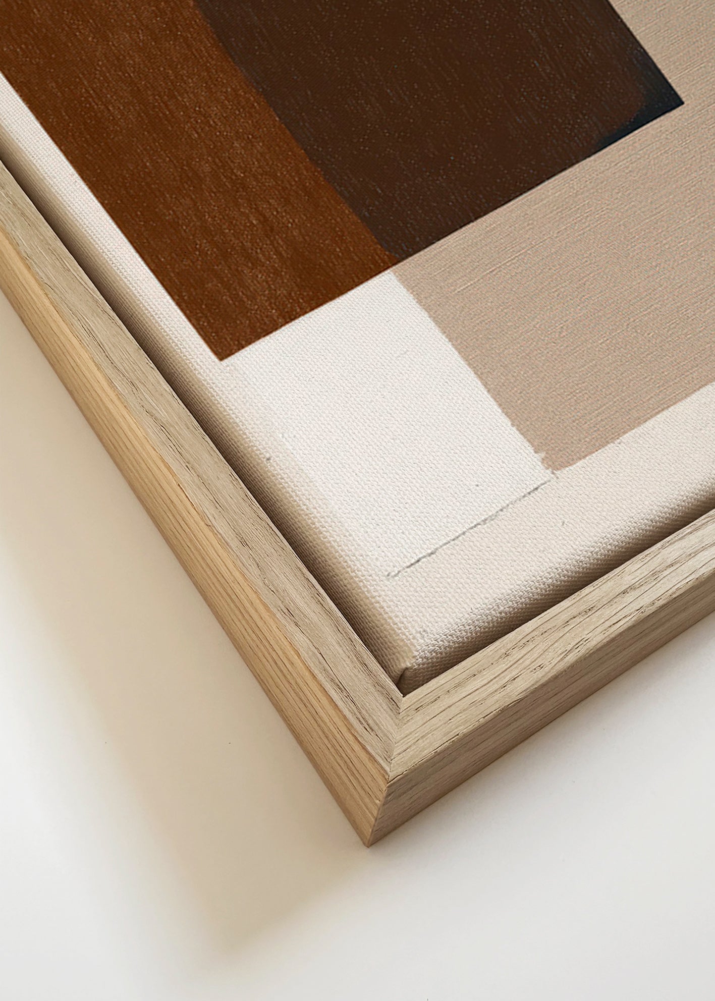 Cuadro minimalista con formas terrosas superpuestas – Canvas detail