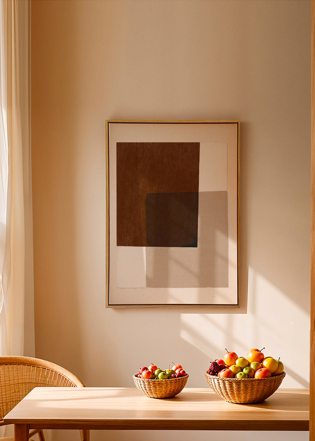 Cuadro minimalista con formas terrosas superpuestas – Canvas2
