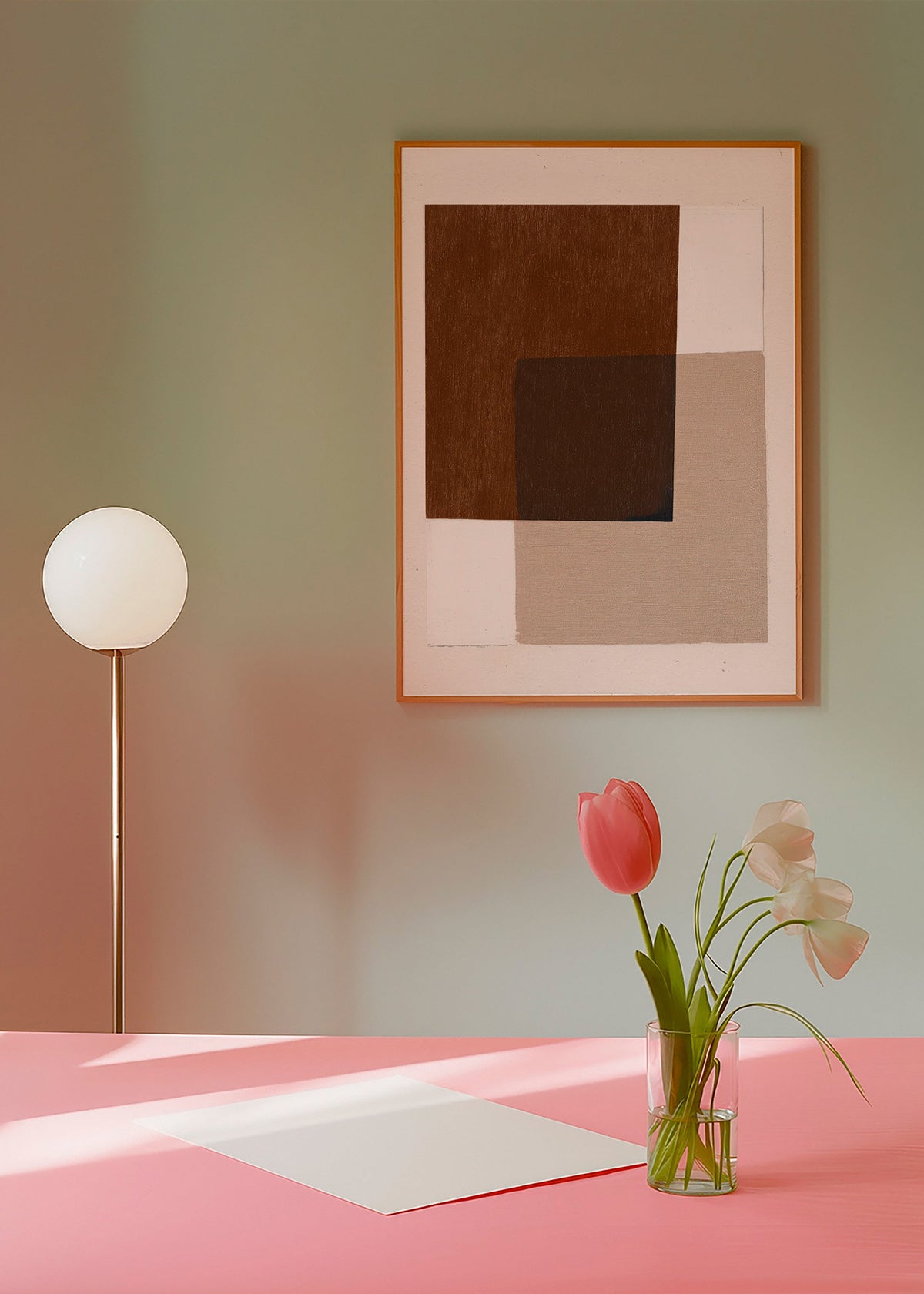 Cuadro minimalista con formas terrosas superpuestas – Product1