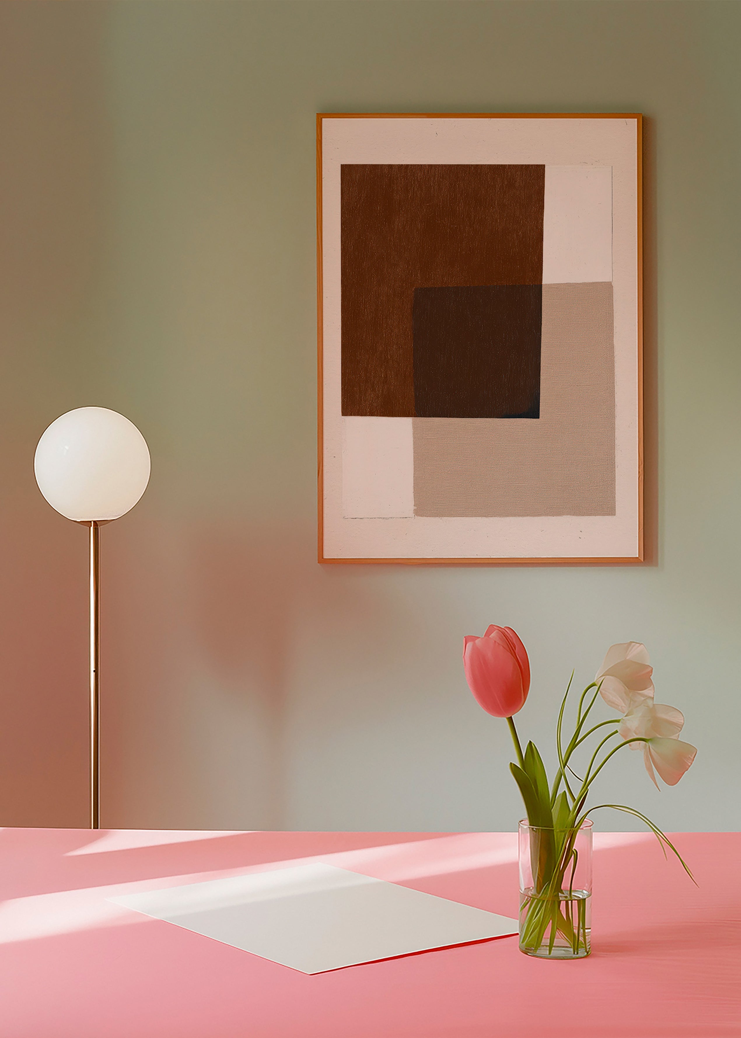 Cuadro minimalista con formas terrosas superpuestas – Product1