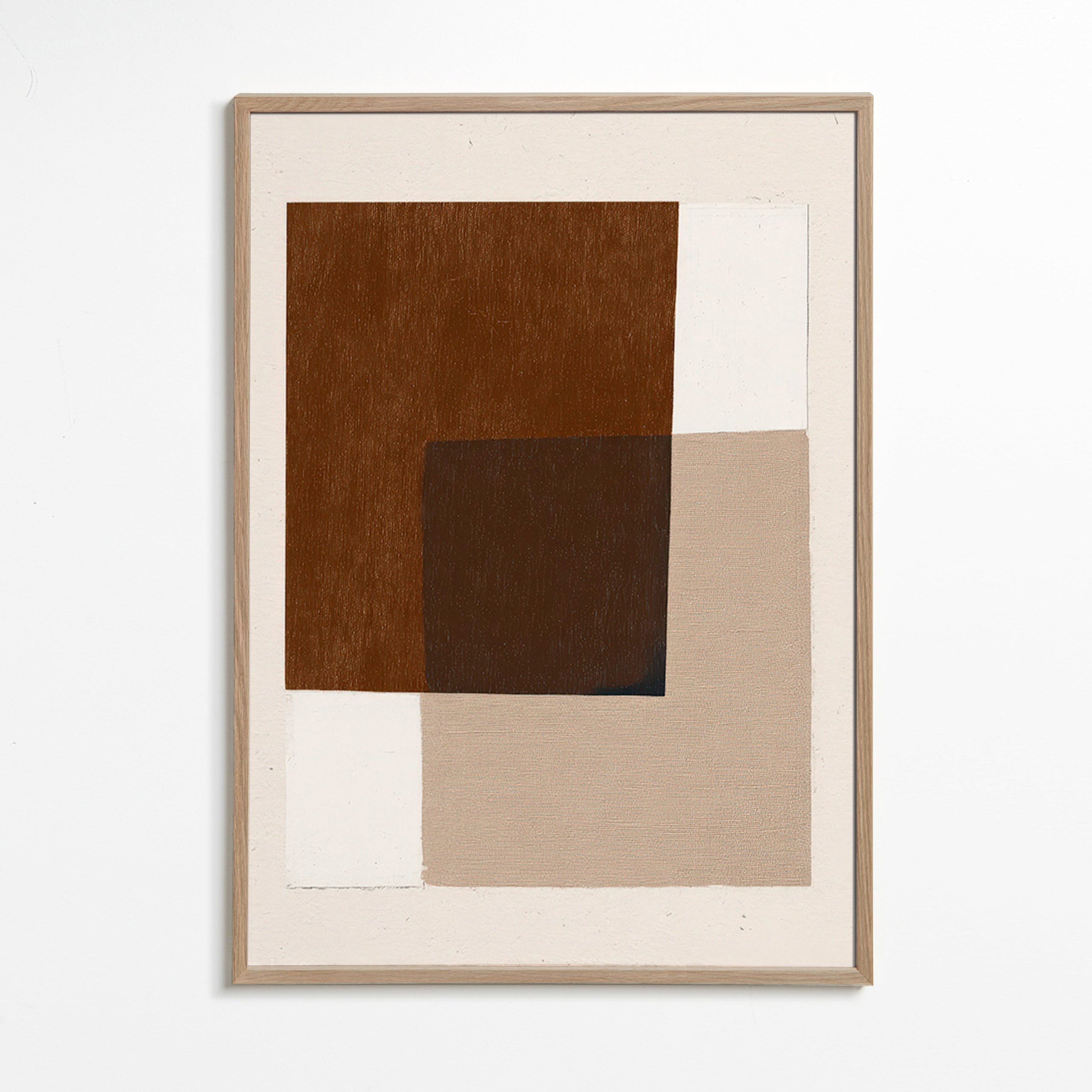 Cuadro minimalista con formas terrosas superpuestas – Oak Frame