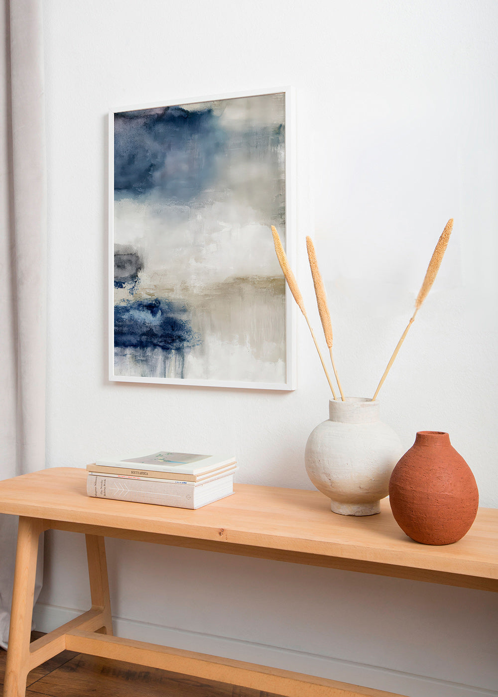 Cuadro abstracto en azul y beige – Product1