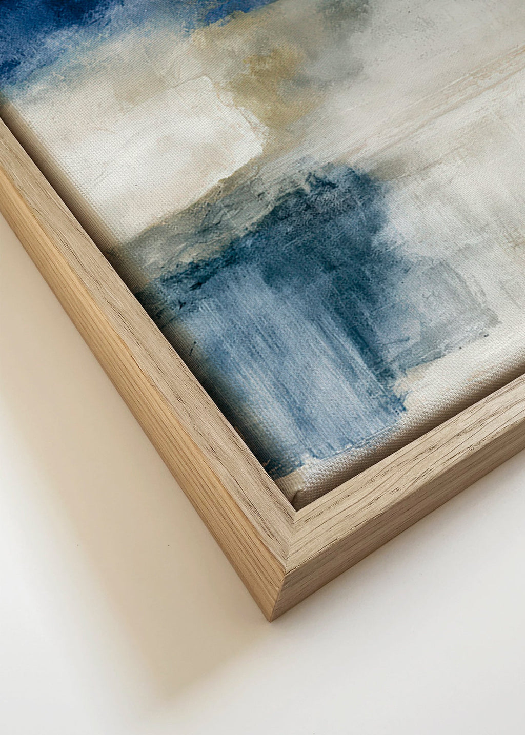 Cuadro abstracto con lago y bruma – Canvas detail