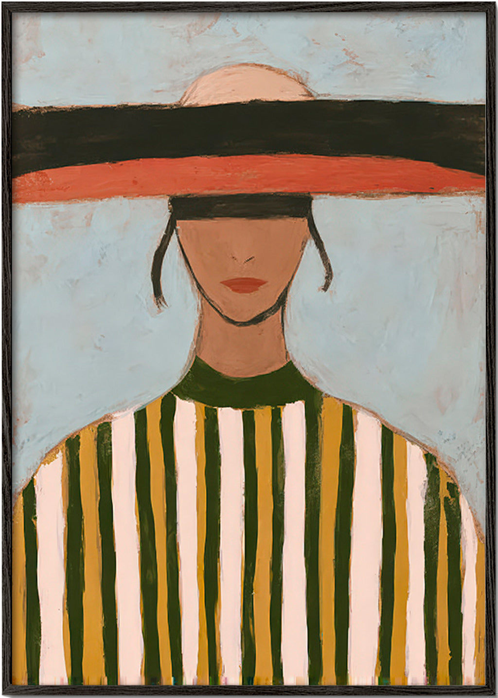 Ilustración de figura con sombrero ancho – Black Frame