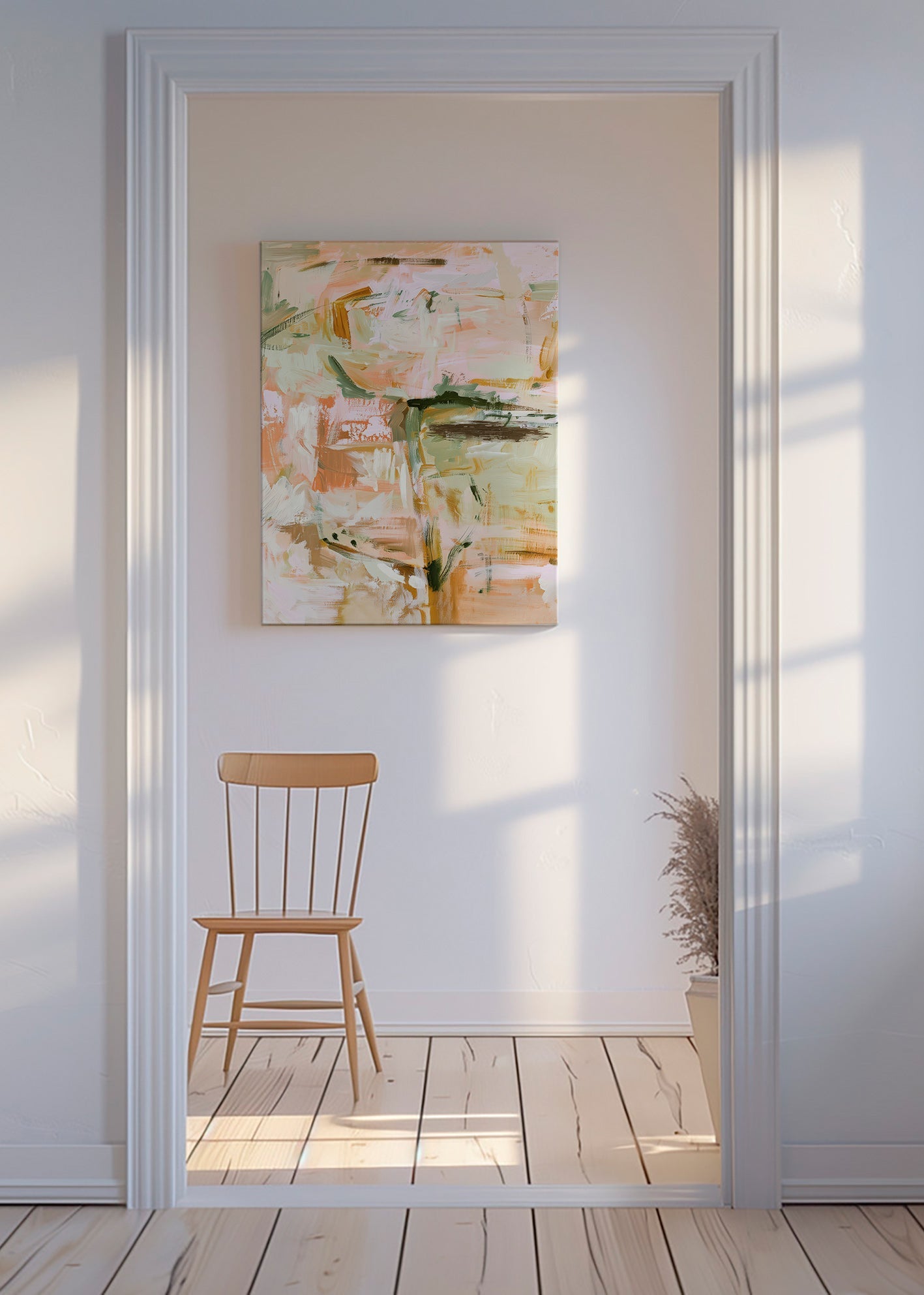 Lámina botánica abstracta en tonos pastel – Canvas